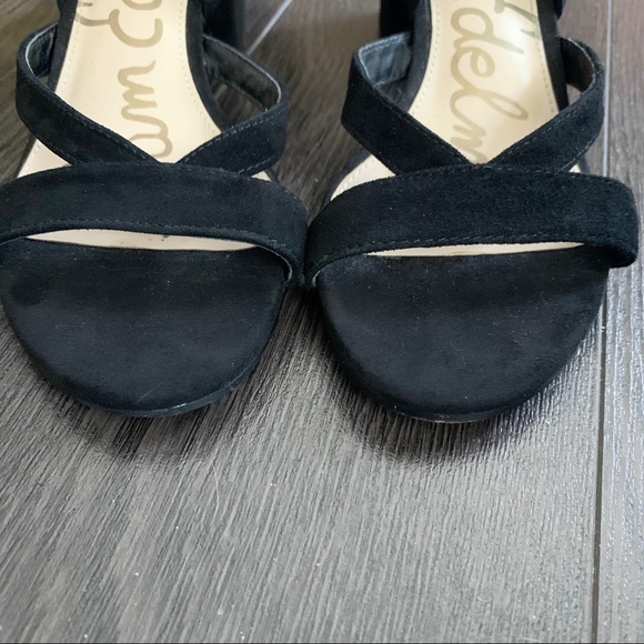 SAM EDELMAN Sheri Sandal Black Suede Wrap Tie - Picture 3 of 9